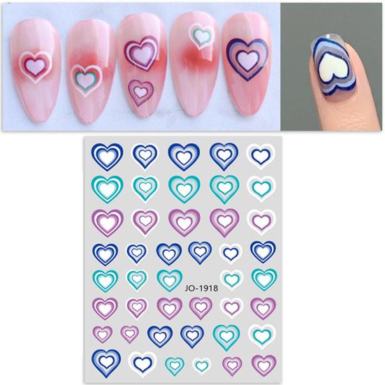 Nail Sticker Self Adhesive Waterproof Eye-catching Love Heart Print Fingernail Sticker DIY Nail Art Gadget Birthday Gift