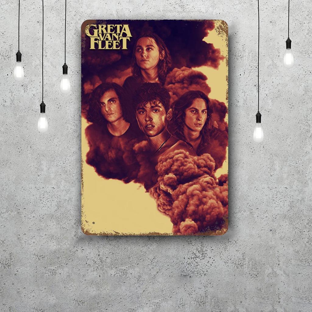 Greta Van Fleet Metal Signs Wall Decor Vintage Tin Signs Captain Metal Poster Decor for Bar Pub Club Wall Decoration