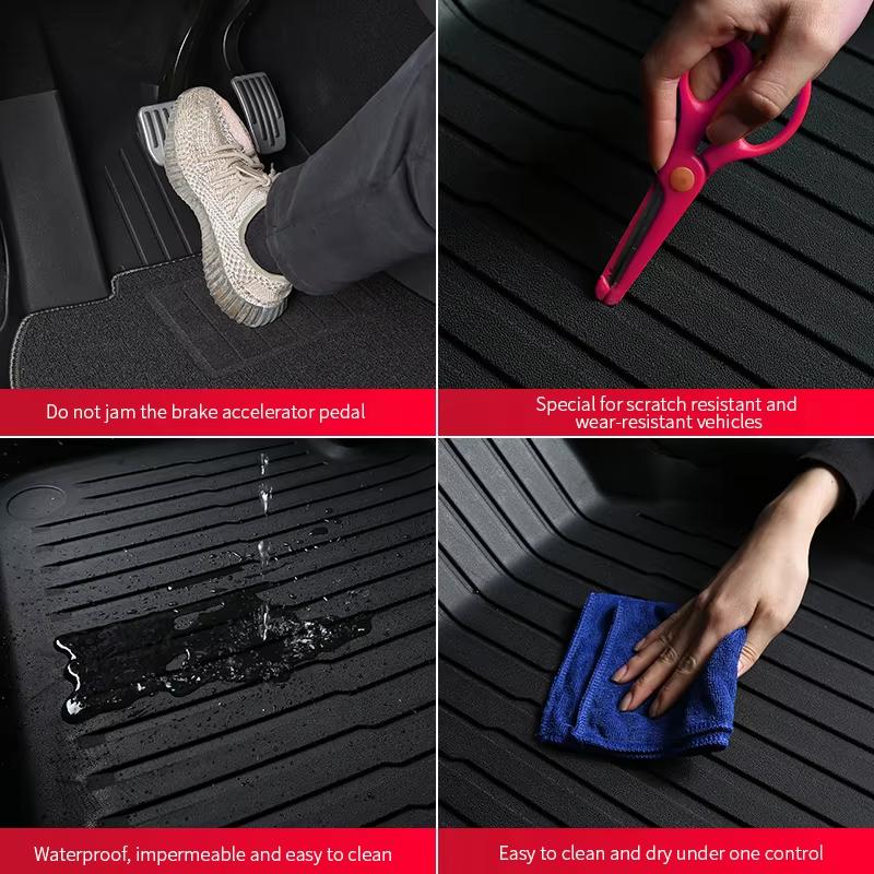For Tesla New Model 3 Highland 2026-2024 TPE Floor Mats Durable Design Waterproof Luggage Mat Foot Pads Trunk Mats Accessories