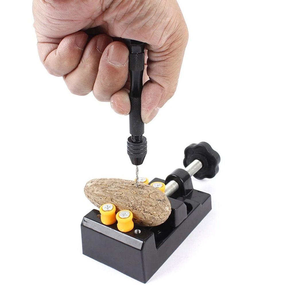 Adjustable Manual Hand Drill With Keyless Chuck Mini Micro Aluminum Hand Drill HSS Steel Twist Drill Bit Resin Mold Tools