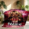 Custom Name Personalized Bride of Chucky Print Blanket, Home Decor, Bedroom, Sofa, Camping, Couch, Gifts for Birthday Christmas