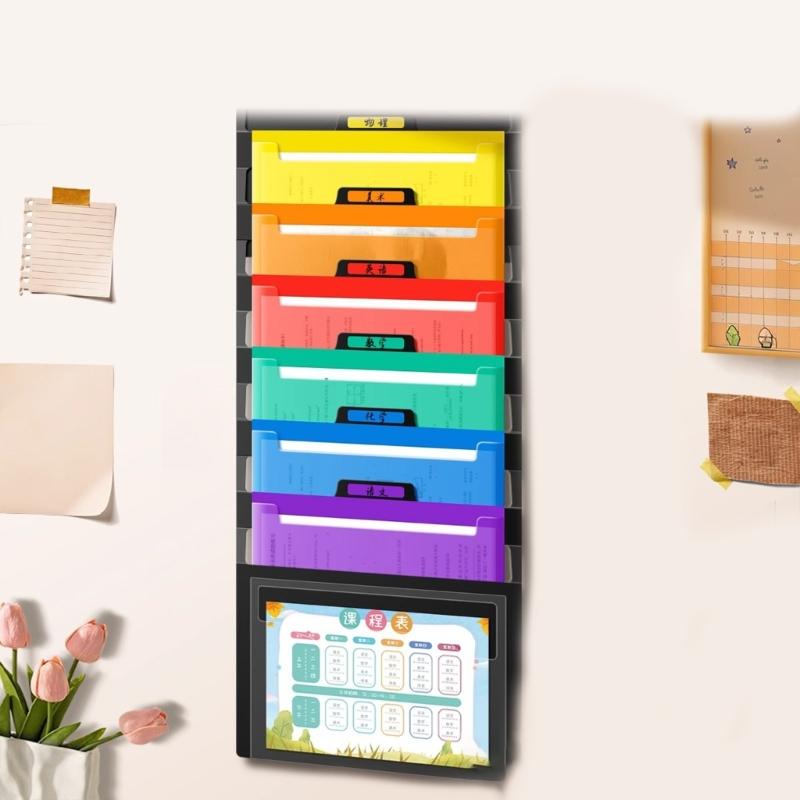 6 Pocket File Bag Expandable Letter Size File Organiser Sorting Case High Capacity Folding Document Organiser  for Offic