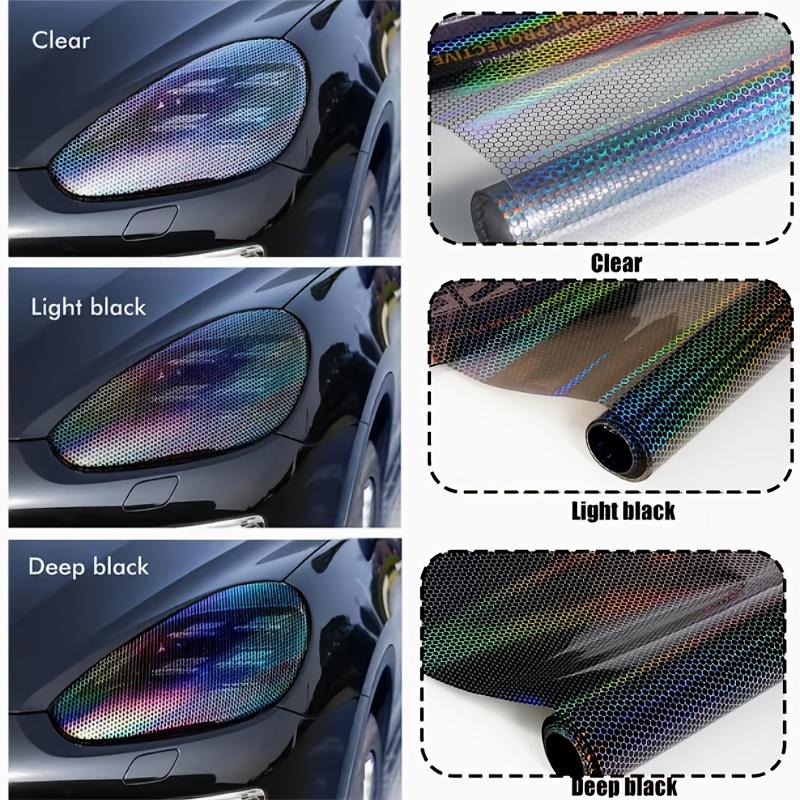 PVC Honeycomb Headlight Tail Light Film | Scratch-Resistant, Durable Vinyl Decal, Color-Changing, Universal Fit for Car Light