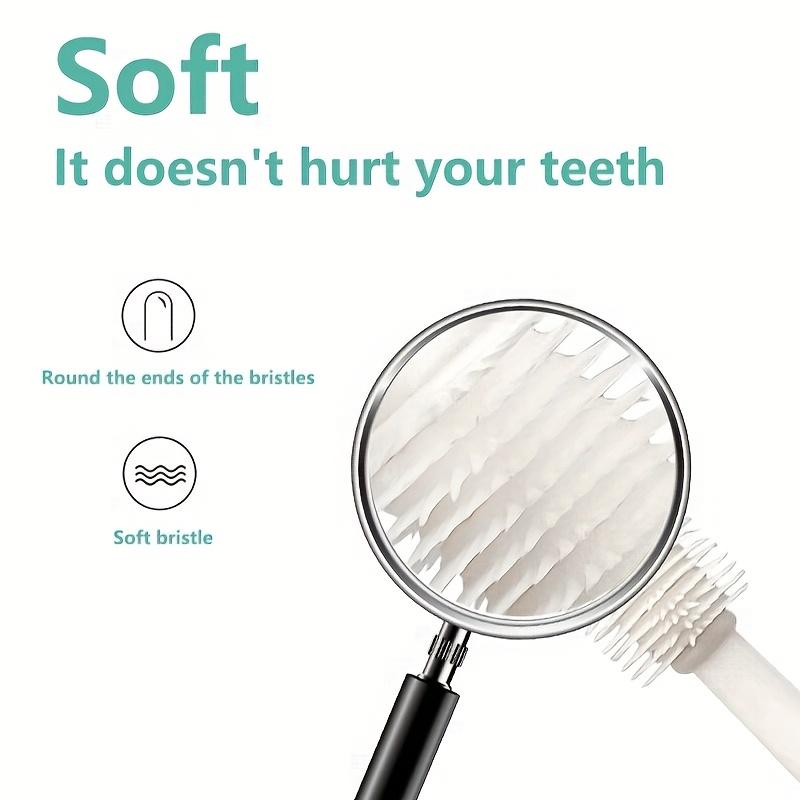 Soft Bristle Pet Dental Toothbrush for Cats and Dogs, Tartar & Bad Breath Removal, Plastic Easy-Clean Oral Care Tool, No Battery