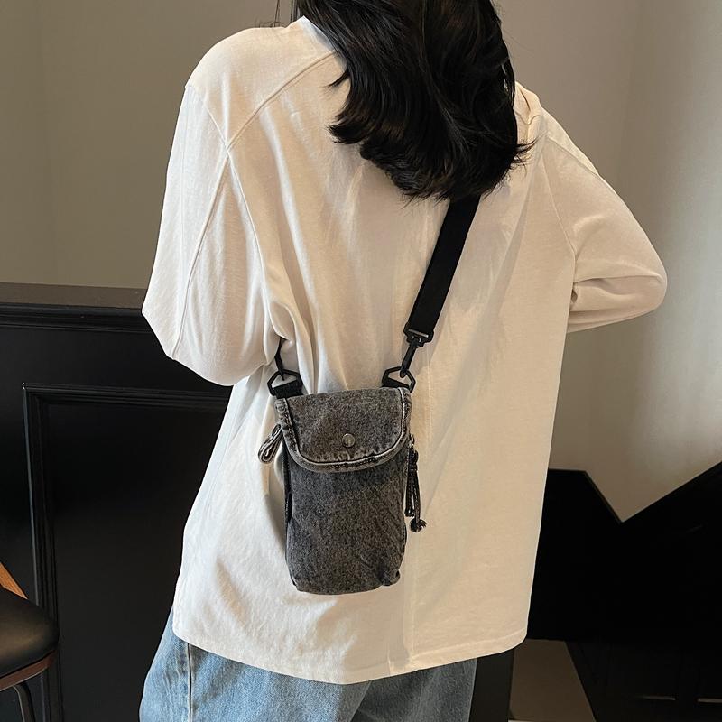Mobile Phone Bag Women's Denim Water Cup Bag Mini Shoulder Crossbody Bag Coin Purse