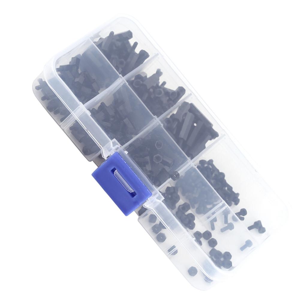 250 STÜCKE Nylon M2 Sechskant Säulen Sortimentskit Männlicher Abstandshalter Distanzstück Schraube Mutter (M2 männlicher Abstandshalter C)