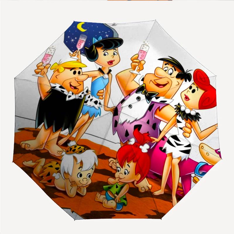Flintstones Fashionable Automatic Opening/Closing Folding Umbrella. Portable and Foldable, Ideal for Gift, Travel, and Daily Use.