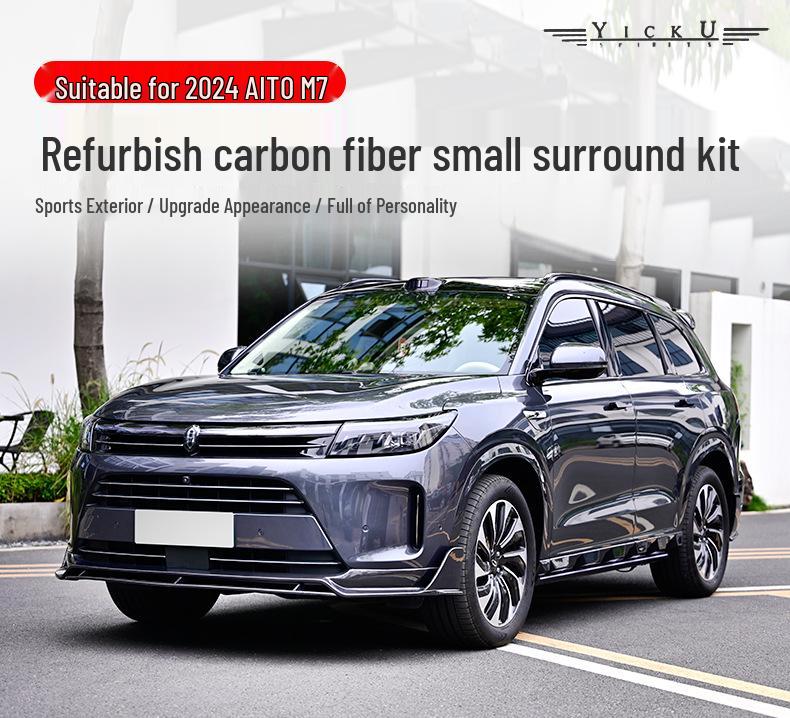 Aerodynamic Kit: Carbon Fiber Front Lip, Side Skirts, Rear Diffuser, Wing & Lights for AITO Huawei Wenjie M7