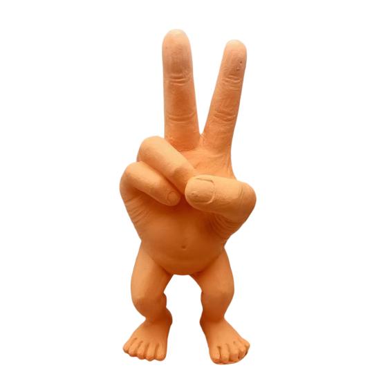 Legged Two Finger Figurine Resin Scissor Gesture Statue Sculpture Home Office Desktop Bookshelf Decoration Ornament Christmas Festival Gift