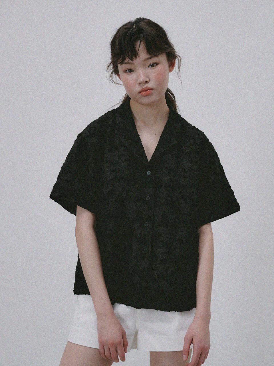Plad Jour Flower Shirt (Black)