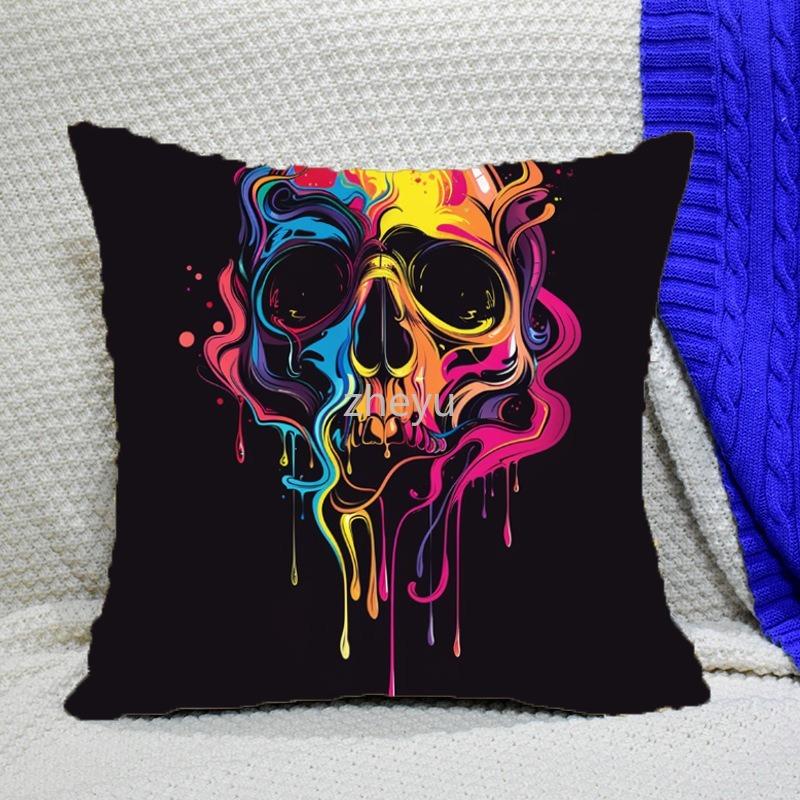 Halloween Party Decoration Pillowcase Ghost Pumpkin Castle Pillowcase Suitable for Home Living Room Sofa Room Decorations