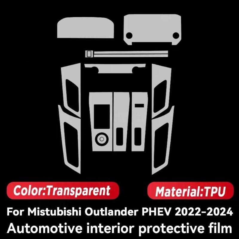 TPU Transparent Protective Film For Mitsubishi Outlander PHEV -2024 Car Interior Central Control Navigation Panel Sticker