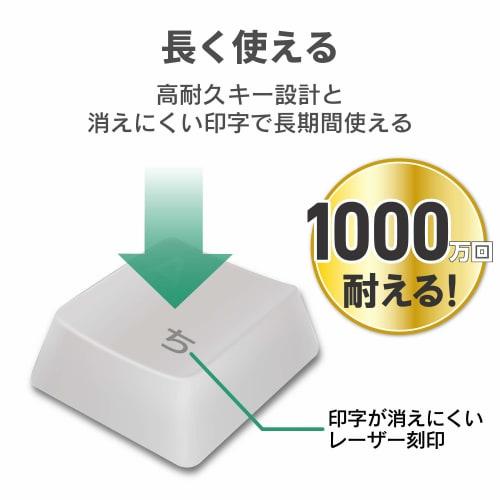 ELECOM USB-A Keyboard Wireless (Receiver Included) Membrane Full Keyboard White TK-FDM106TXWH