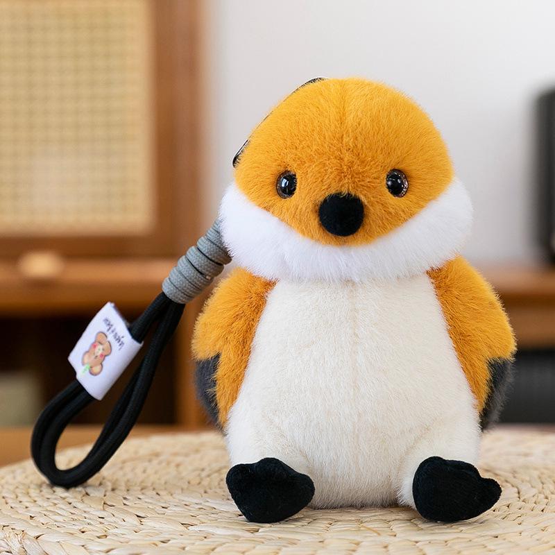 Small Plush Bird Keychain - Penguin & Parrot Figures Hanging Ornament