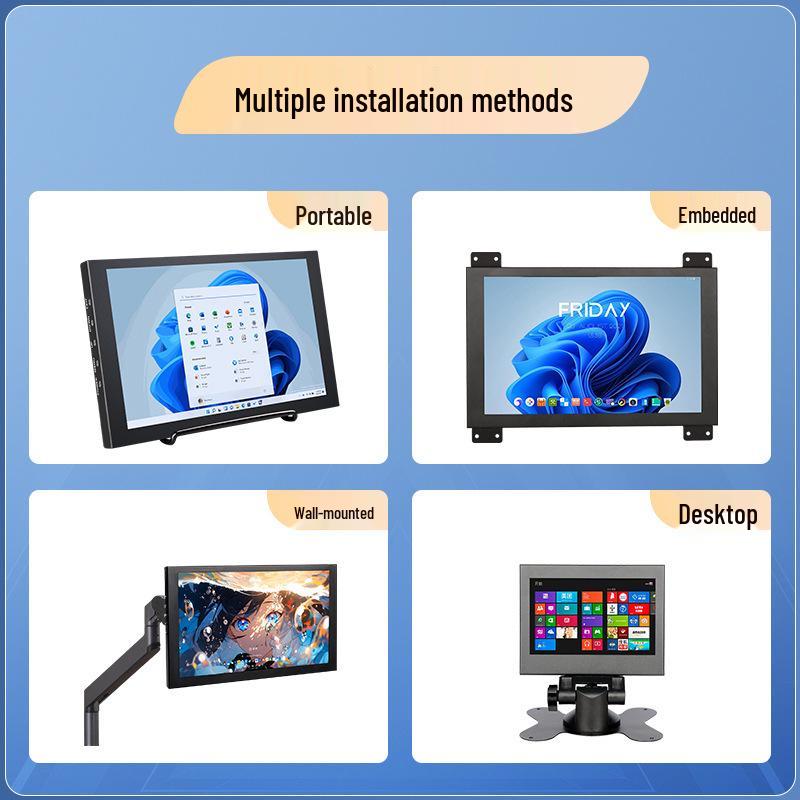 10.1" HD Touchscreen Portable Monitor, 1280x800, HDMI, USB, IPS Display for Raspberry Pi and Medical/Industrial Use.