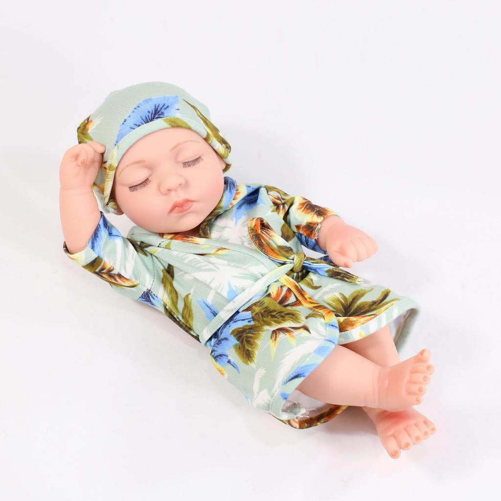 Mini 11-inch Reborn Doll with Closed Eyes, Simulation Baby Doll for Little Girls, Early Education Sleeping Doll