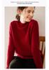 Women's Cable Knit Cashmere Pullover with Built-in Stand-up Collar Base Layer Sweater
