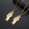 EUEAVAN Saint Jude Necklaces Stainless Steel 18K Gold Plated San Judas Tadeo Pendant Necklace Apostle of Jesus Jewelry Gift