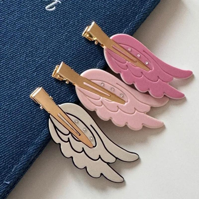 3pcs Fun Hairpin Traceless Hairpin Dopamine Cosmetic Clip Side Broken Hair Bangs Clip Hair Accessories Cute Wings Hairpin