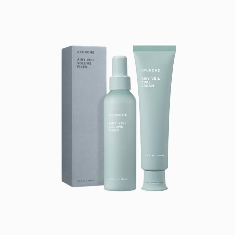 

Ayunchae Airy Veil Styling Set [Curl Cream 150ml + Volume Fixer 150ml]