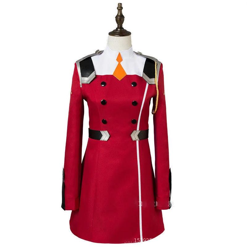 02 Zero Two Cosplay Costume DARLING in the FRANXX Cosplay 02 Dress Uniform Suits Headwear Wig Women Halloween Costume Dress