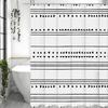 Black and White Bohemian Elegant Geometric Triangle Shower Curtain, Bathroom Decorative Shower Curtain, Waterproof Shower Curtai