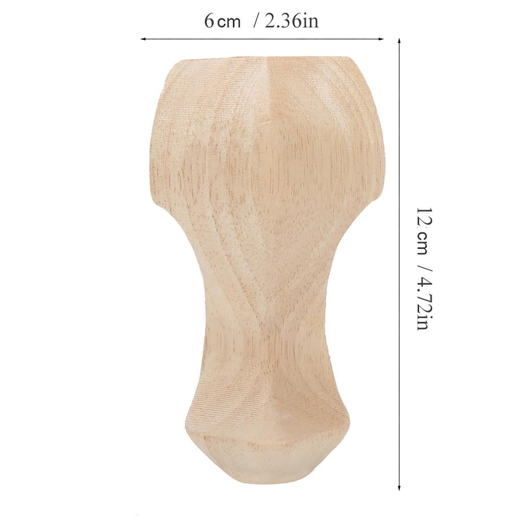 4 ks ručně vyřezávané dřevěné nohy nábytku pro konferenční stolek, TV skříňku, pohovku