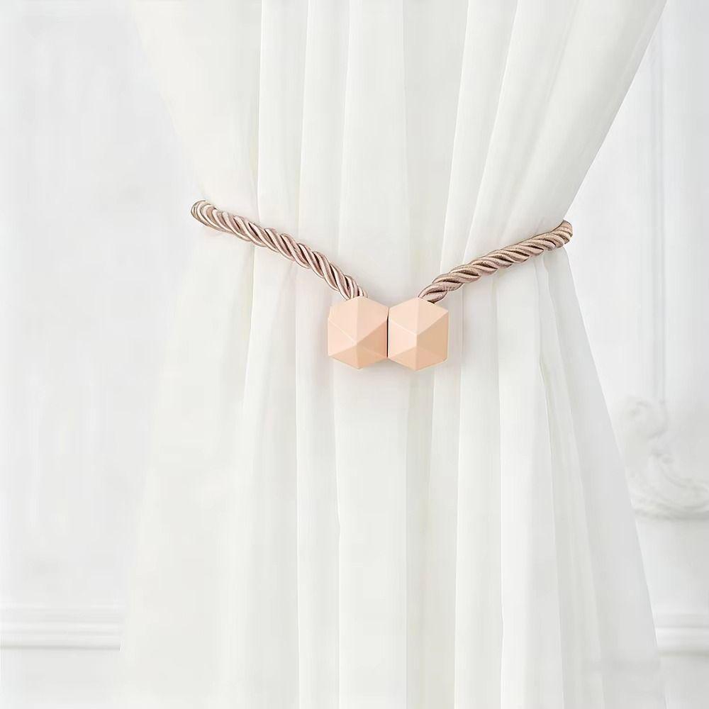2Pcs Rhombus Window Curtain Buckles Adjustable Simple Magnetic Curtain Tiebacks Decorative INS Magnetic Curtain Strap