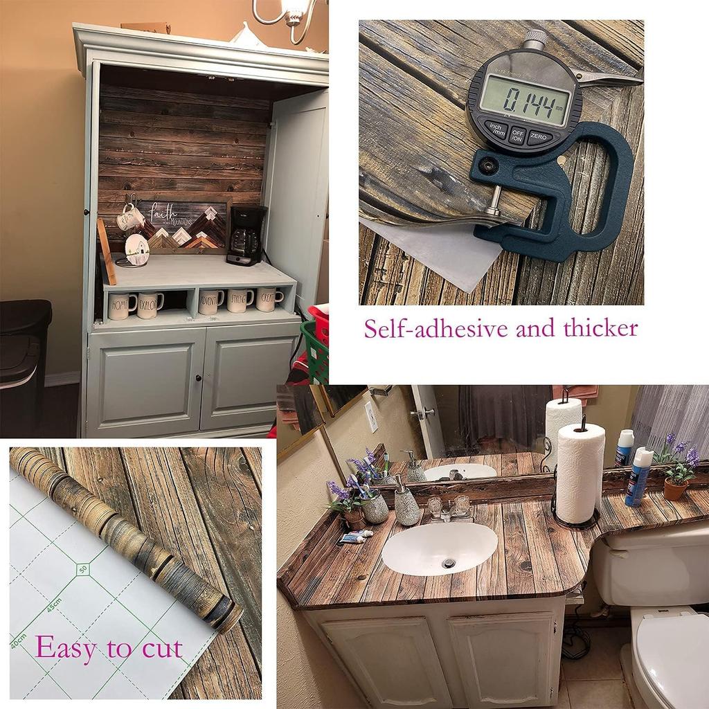 Retro Faux Wood Grain Peel And Stick Wallpaper Self-adhesive Wood Plank Wallpaper Roll Removable Vinyl Wall Covering For Restaur