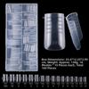 150pcs Coffin Shape Sandwich Nail Forms with Auxiliary Line Natural Clear Nail Art Tips Clear Extension Almond Shape False Nails
