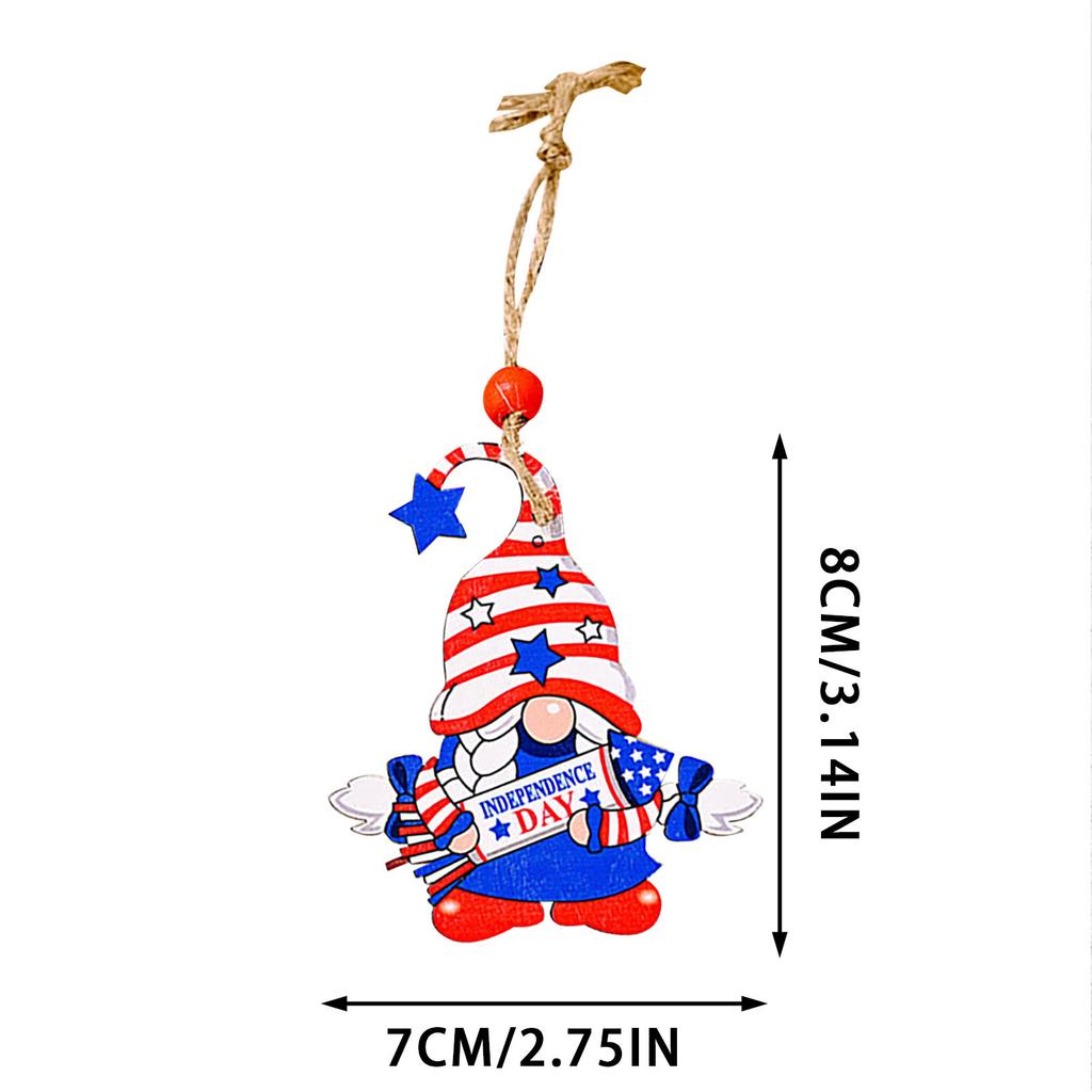 Independence Day Wooden Box Pendant Desktop Decoration Tree Hanging