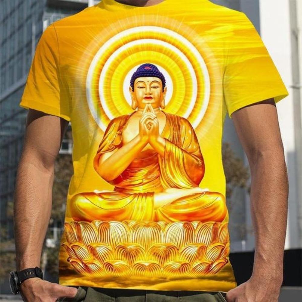 Summer Buddhism Shakyamuni 3D Print T-Shirts Streetwear Men FashionOversized O-Neck Short Sleeved T Shirt Tees Tops Clothing