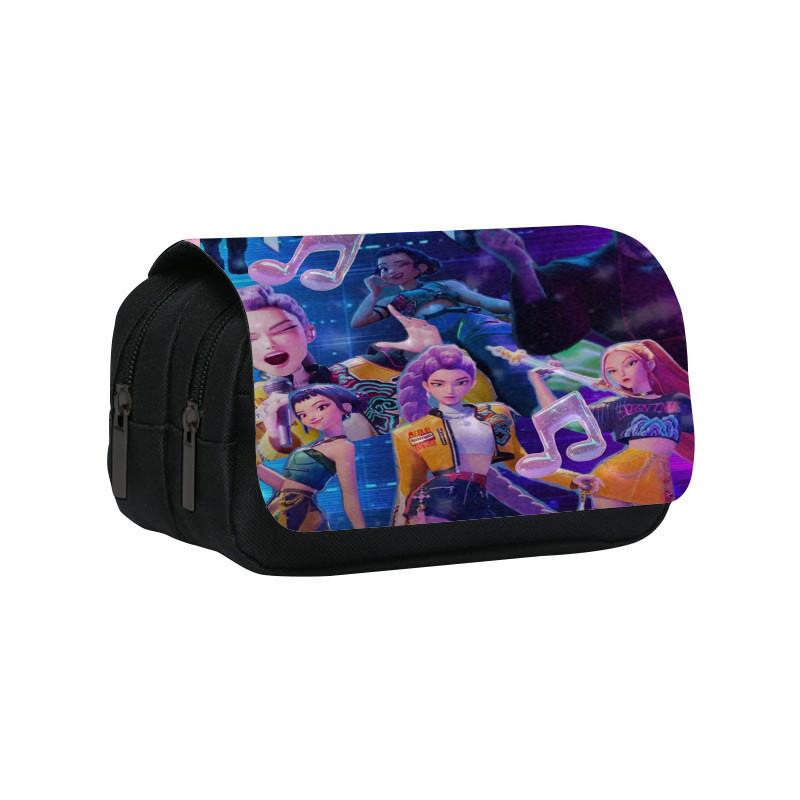 Kpop Demon Hunters Pattern Pencil Organizer With Durable Polyester Material For Students