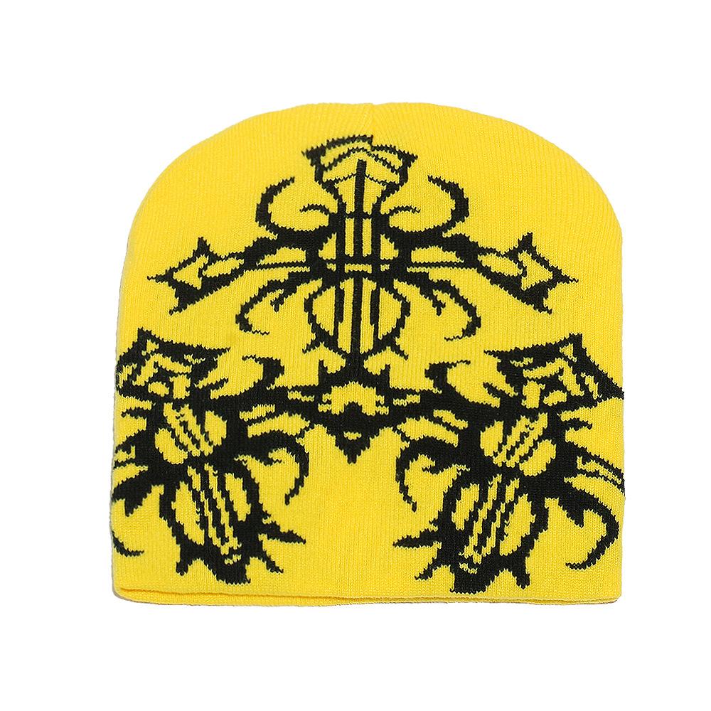 Temu New Trendy Ethnic Pattern Knitted Hat Warm Wool Hat Men's and Women's Fashion Cold Hat Wholesale