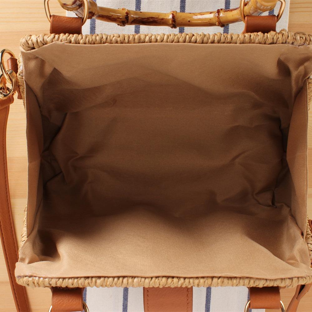 Vintažinis bohemiškas popieriaus virvės krepšys su rotango stiliaus rankena, retro rankinė per petį moterims, meniška pintinė rankinė naujo dizaino