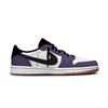 Jordan x Travis Scott Air Jordan 1 White & Purple Hook Slip Resistant Low top Vintage Basketball Shoes Women's DZ4137-700(Team2042-  .)