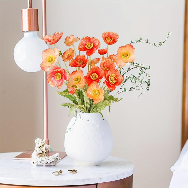 Artificial Poppy Flowers Bouquet Silk Fake Flowers For Home Decor Garden Marriage Room Wedding Decoration DIY Vase Accessories