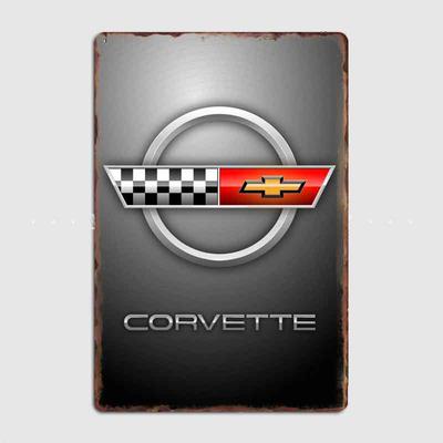 Dekorative Poster für Zuhause, Metallposter, Innendekoration, Corvette-Rennsportemblem, C4-Klassiker, Supersportwagen, Retro-Schild, Wanddekoration