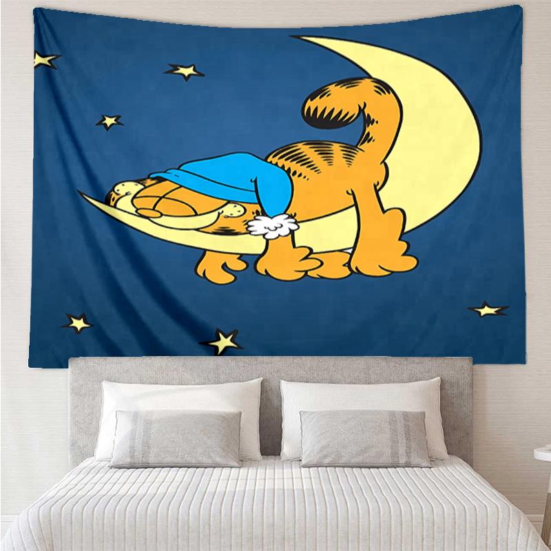 Cute Garfield Tapestry for Bedroom Aesthetic Classroom Tapestries Wall Hanging for Living Room Dorm Office,Ideal Creative Gift