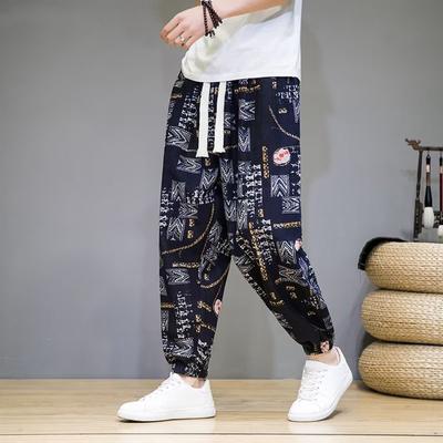 Man's Pants Summer Retro Casual Loose Pants Large Size Thin Breathable Pants