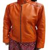 Womens Lambskin,Orange LEATHER JACKET,Slim Fit ,Biker Leather Jacket,Handmade,Celebrity Sheep Leather,Jacket Gift For Her, Orange,Cafe Racer Jacket