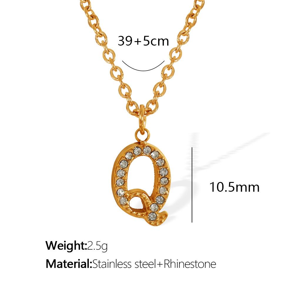 Titanium Steel 26 Letters Elegant And Exquisite Pendant Necklace Light Luxury Fashion Collarbone Chain High Sense Versatile