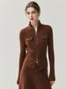 Korean Style Women's Cashmere Knit Cardigan - Slim Fit with Zipper Lapel and Long Sleeves for Versatile Wear