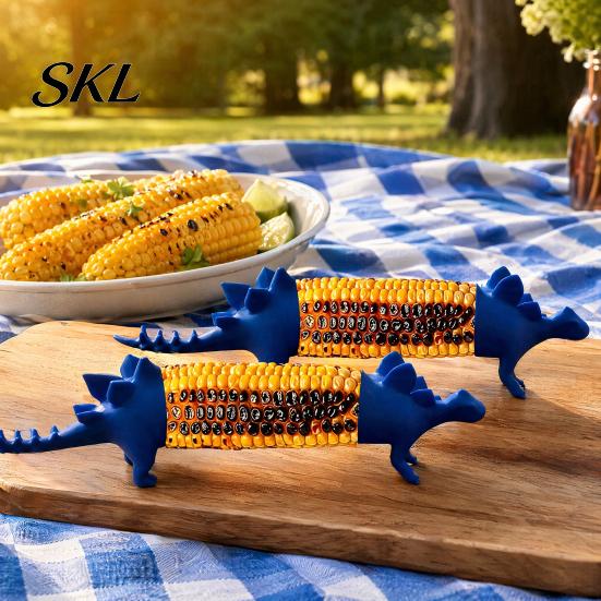 Eco-friendly Corn Forks Dinosaur Holders, Durable 3D Printing Lightweight Sturdy Prongs, Fun Holders Fork, for Hot BBQ Party Dining Table Accessories