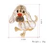 Cute Animal Brooch Pins Jewelry Cartoon Dog Crystal Rhinestone Brooch Badge For Women Suit Jeans Bag Decoration