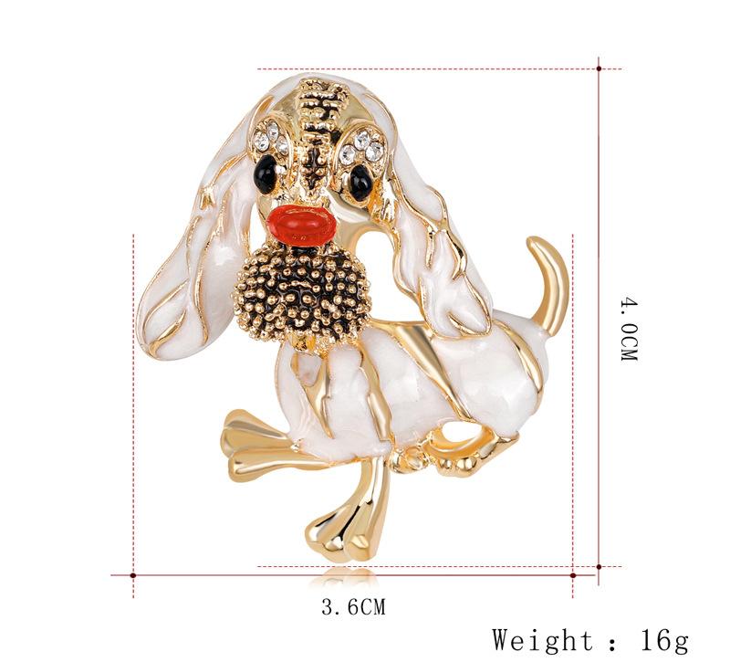 Cute Animal Brooch Pins Jewelry Cartoon Dog Crystal Rhinestone Brooch Badge For Women Suit Jeans Bag Decoration