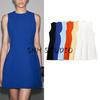 Summer New Product Women's Clothes French Pleated Design Round Neck Sleeveless Fluffy Hem Short Dress 3123281