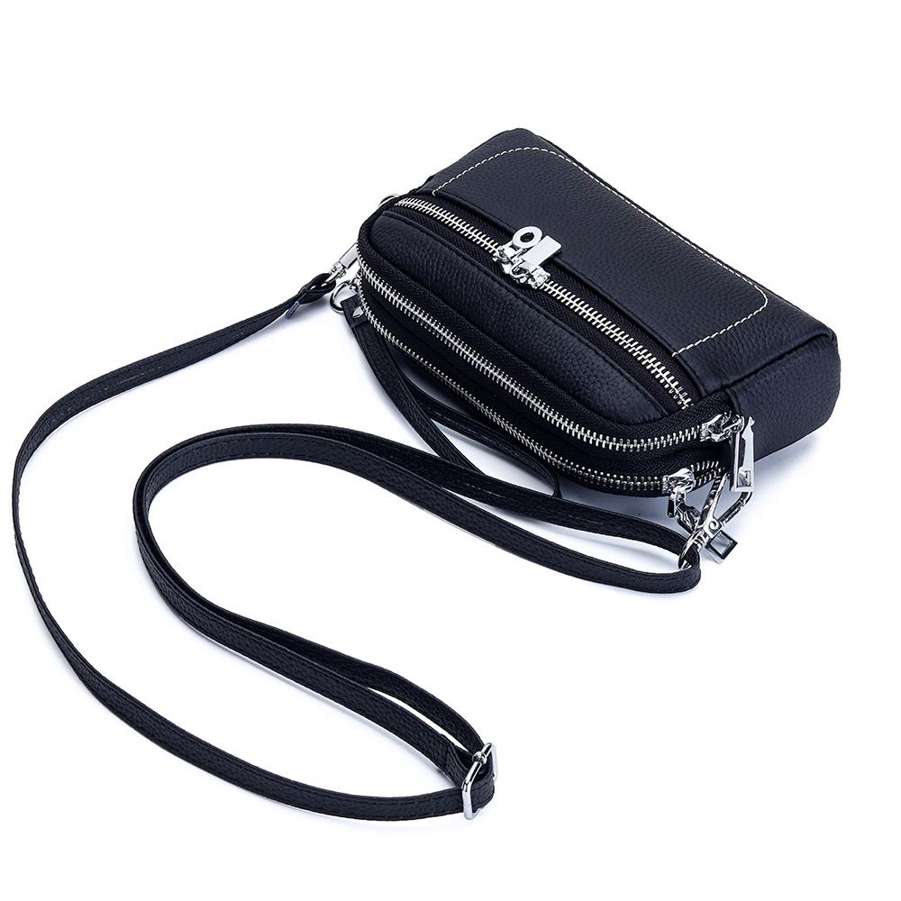 Exquisite Lock Design Women's Crossbody Bag - Premium Cowhide, Double Compartment Clutch
