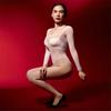Sexy Women Cosplay Maid Catsuit Oil Glossy Shiny High Cut Bodysuit Sheer See Through Elastic Yoga Shapping Tights Leotard