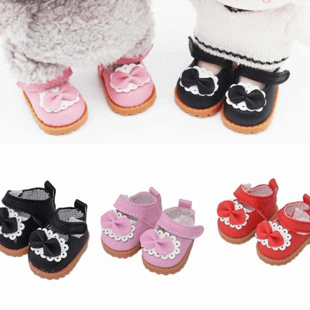 Multiple Styles Doll Shoes Hand-made Leather Shoes Mini Doll Clothes  for 10CM Cotton Doll